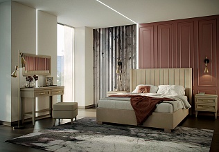 Спальня Орландо 9, тип кровати Мягкие, цвет Ярко-серый